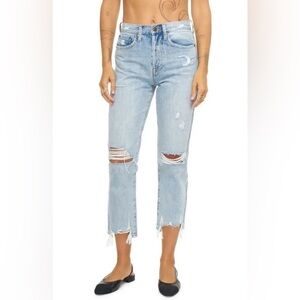 Pistola Charlie High Rise Classic Straight Ankle in Shore Distressed